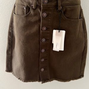 Skirt jeans fabric khaki color